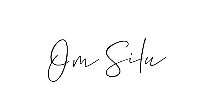 How to make Om Silu name signature. Use Allison_Script style for creating short signs online. This is the latest handwritten sign. Om Silu signature style 2 images and pictures png