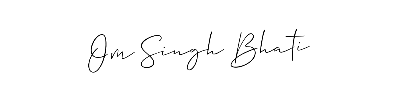 The best way (Allison_Script) to make a short signature is to pick only two or three words in your name. The name Om Singh Bhati include a total of six letters. For converting this name. Om Singh Bhati signature style 2 images and pictures png