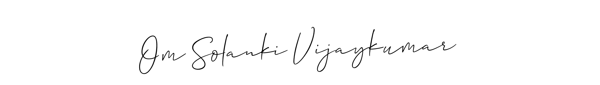 How to make Om Solanki Vijaykumar name signature. Use Allison_Script style for creating short signs online. This is the latest handwritten sign. Om Solanki Vijaykumar signature style 2 images and pictures png