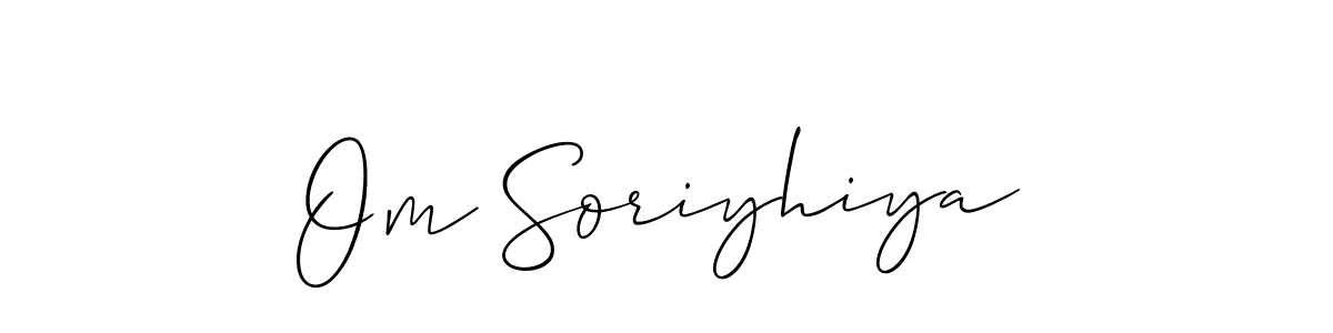 Make a beautiful signature design for name Om Soriyhiya. With this signature (Allison_Script) style, you can create a handwritten signature for free. Om Soriyhiya signature style 2 images and pictures png