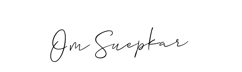 Also You can easily find your signature by using the search form. We will create Om Suepkar name handwritten signature images for you free of cost using Allison_Script sign style. Om Suepkar signature style 2 images and pictures png