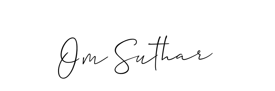 You should practise on your own different ways (Allison_Script) to write your name (Om Suthar) in signature. don't let someone else do it for you. Om Suthar signature style 2 images and pictures png