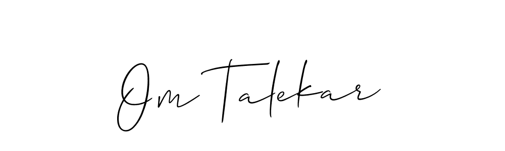 How to make Om Talekar signature? Allison_Script is a professional autograph style. Create handwritten signature for Om Talekar name. Om Talekar signature style 2 images and pictures png