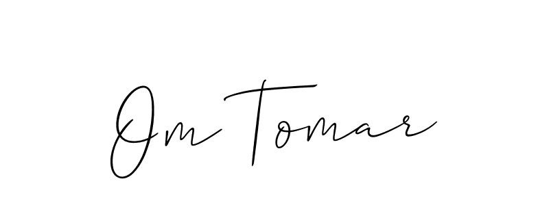 Om Tomar stylish signature style. Best Handwritten Sign (Allison_Script) for my name. Handwritten Signature Collection Ideas for my name Om Tomar. Om Tomar signature style 2 images and pictures png