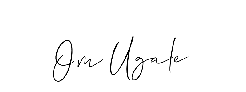 Use a signature maker to create a handwritten signature online. With this signature software, you can design (Allison_Script) your own signature for name Om Ugale. Om Ugale signature style 2 images and pictures png