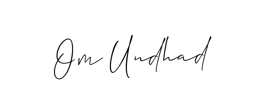 Design your own signature with our free online signature maker. With this signature software, you can create a handwritten (Allison_Script) signature for name Om Undhad. Om Undhad signature style 2 images and pictures png