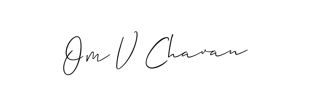 if you are searching for the best signature style for your name Om V Chavan. so please give up your signature search. here we have designed multiple signature styles  using Allison_Script. Om V Chavan signature style 2 images and pictures png