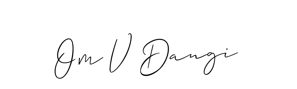 Similarly Allison_Script is the best handwritten signature design. Signature creator online .You can use it as an online autograph creator for name Om V Dangi. Om V Dangi signature style 2 images and pictures png