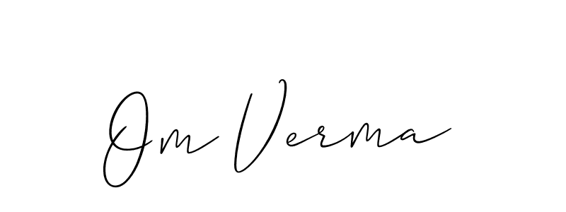 Allison_Script is a professional signature style that is perfect for those who want to add a touch of class to their signature. It is also a great choice for those who want to make their signature more unique. Get Om Verma name to fancy signature for free. Om Verma signature style 2 images and pictures png