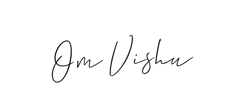 Make a beautiful signature design for name Om Vishu. With this signature (Allison_Script) style, you can create a handwritten signature for free. Om Vishu signature style 2 images and pictures png