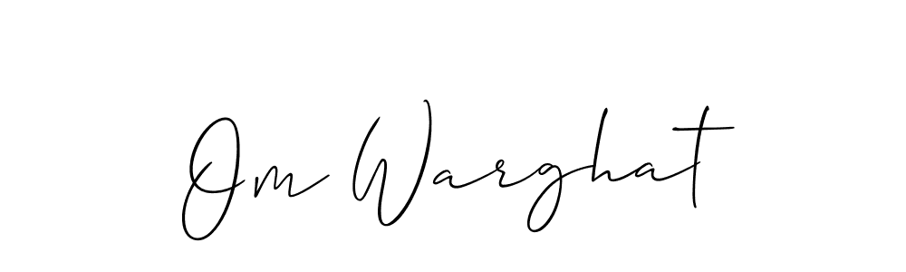 Make a beautiful signature design for name Om Warghat. With this signature (Allison_Script) style, you can create a handwritten signature for free. Om Warghat signature style 2 images and pictures png