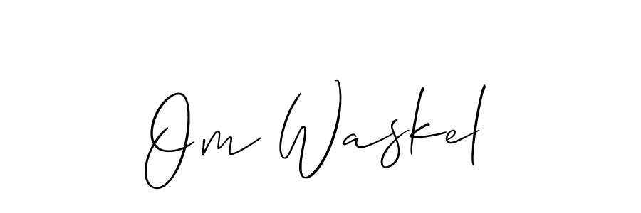 The best way (Allison_Script) to make a short signature is to pick only two or three words in your name. The name Om Waskel include a total of six letters. For converting this name. Om Waskel signature style 2 images and pictures png