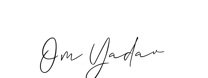 It looks lik you need a new signature style for name Om Yadav. Design unique handwritten (Allison_Script) signature with our free signature maker in just a few clicks. Om Yadav signature style 2 images and pictures png