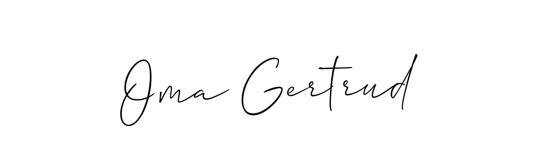 Make a short Oma Gertrud signature style. Manage your documents anywhere anytime using Allison_Script. Create and add eSignatures, submit forms, share and send files easily. Oma Gertrud signature style 2 images and pictures png