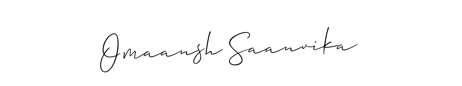 Allison_Script is a professional signature style that is perfect for those who want to add a touch of class to their signature. It is also a great choice for those who want to make their signature more unique. Get Omaansh Saanvika name to fancy signature for free. Omaansh Saanvika signature style 2 images and pictures png