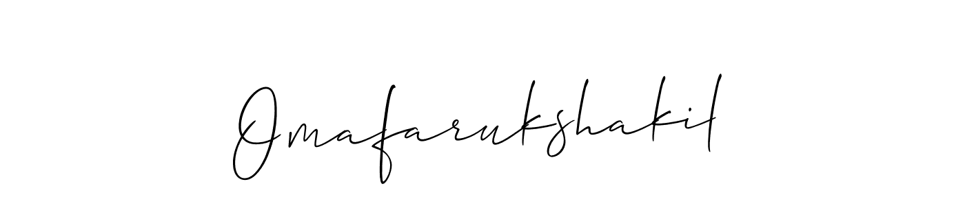 Design your own signature with our free online signature maker. With this signature software, you can create a handwritten (Allison_Script) signature for name Omafarukshakil. Omafarukshakil signature style 2 images and pictures png