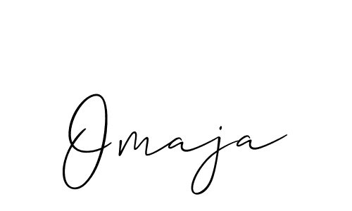 Use a signature maker to create a handwritten signature online. With this signature software, you can design (Allison_Script) your own signature for name Omaja. Omaja signature style 2 images and pictures png