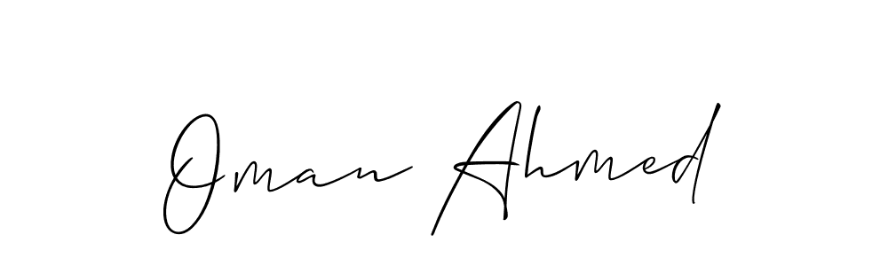 Make a short Oman Ahmed signature style. Manage your documents anywhere anytime using Allison_Script. Create and add eSignatures, submit forms, share and send files easily. Oman Ahmed signature style 2 images and pictures png