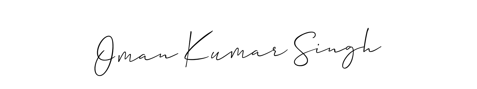Similarly Allison_Script is the best handwritten signature design. Signature creator online .You can use it as an online autograph creator for name Oman Kumar Singh. Oman Kumar Singh signature style 2 images and pictures png