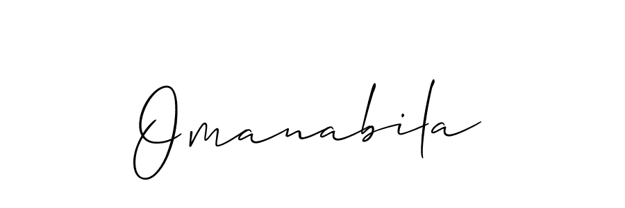 Make a beautiful signature design for name Omanabila. With this signature (Allison_Script) style, you can create a handwritten signature for free. Omanabila signature style 2 images and pictures png