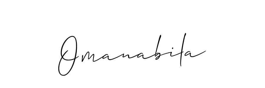 Make a beautiful signature design for name Omanabila. With this signature (Allison_Script) style, you can create a handwritten signature for free. Omanabila signature style 2 images and pictures png