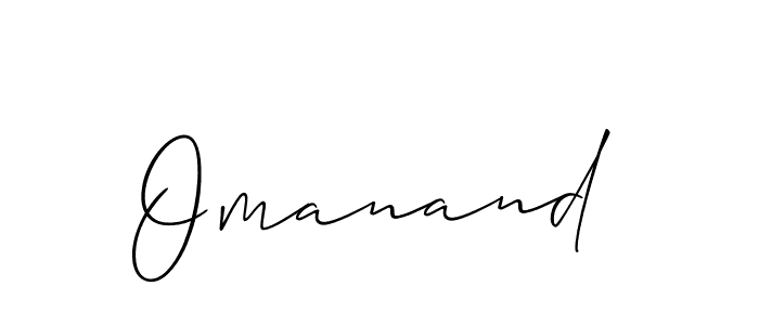 Use a signature maker to create a handwritten signature online. With this signature software, you can design (Allison_Script) your own signature for name Omanand. Omanand signature style 2 images and pictures png