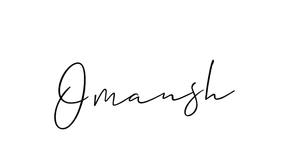 Create a beautiful signature design for name Omansh. With this signature (Allison_Script) fonts, you can make a handwritten signature for free. Omansh signature style 2 images and pictures png