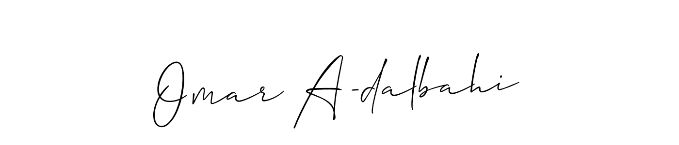 Omar A-dalbahi stylish signature style. Best Handwritten Sign (Allison_Script) for my name. Handwritten Signature Collection Ideas for my name Omar A-dalbahi. Omar A-dalbahi signature style 2 images and pictures png