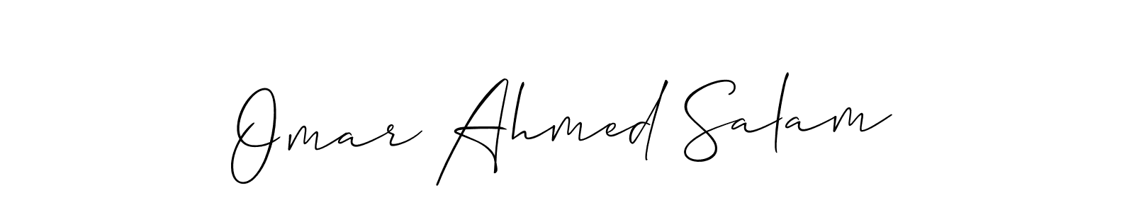 Make a beautiful signature design for name Omar Ahmed Salam. With this signature (Allison_Script) style, you can create a handwritten signature for free. Omar Ahmed Salam signature style 2 images and pictures png