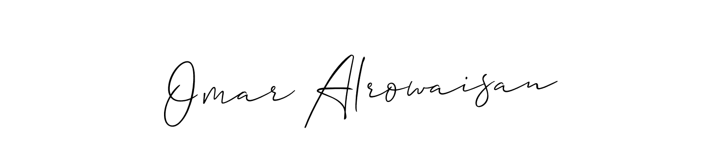 if you are searching for the best signature style for your name Omar Alrowaisan. so please give up your signature search. here we have designed multiple signature styles  using Allison_Script. Omar Alrowaisan signature style 2 images and pictures png