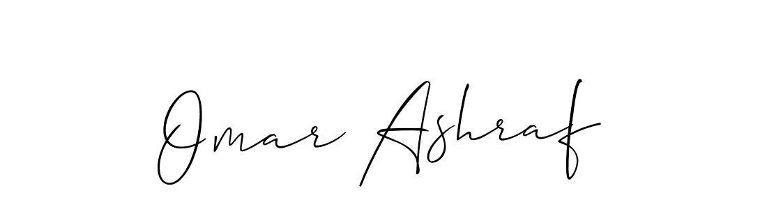 How to make Omar Ashraf name signature. Use Allison_Script style for creating short signs online. This is the latest handwritten sign. Omar Ashraf signature style 2 images and pictures png