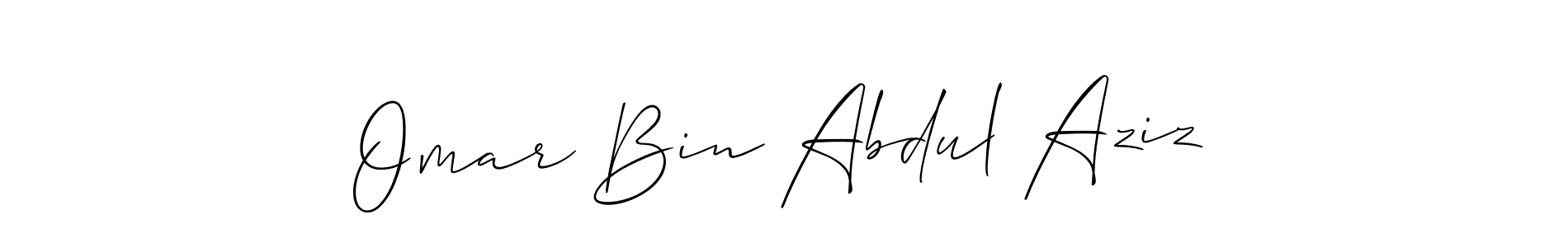 Use a signature maker to create a handwritten signature online. With this signature software, you can design (Allison_Script) your own signature for name Omar Bin Abdul Aziz. Omar Bin Abdul Aziz signature style 2 images and pictures png