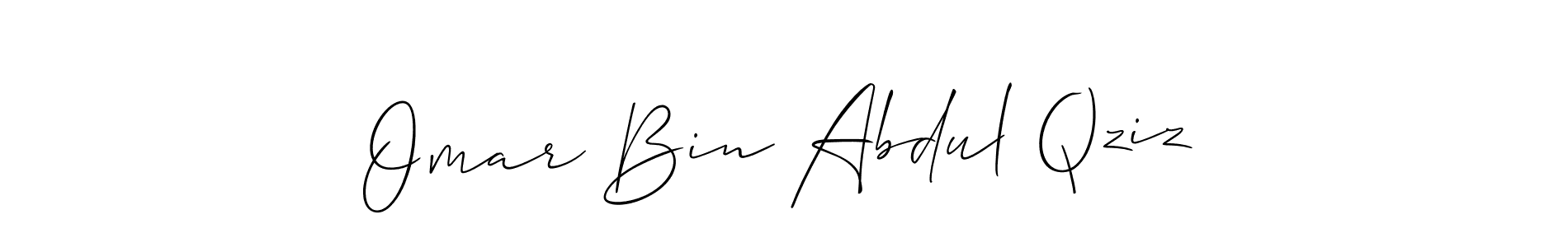 Also we have Omar Bin Abdul Qziz name is the best signature style. Create professional handwritten signature collection using Allison_Script autograph style. Omar Bin Abdul Qziz signature style 2 images and pictures png