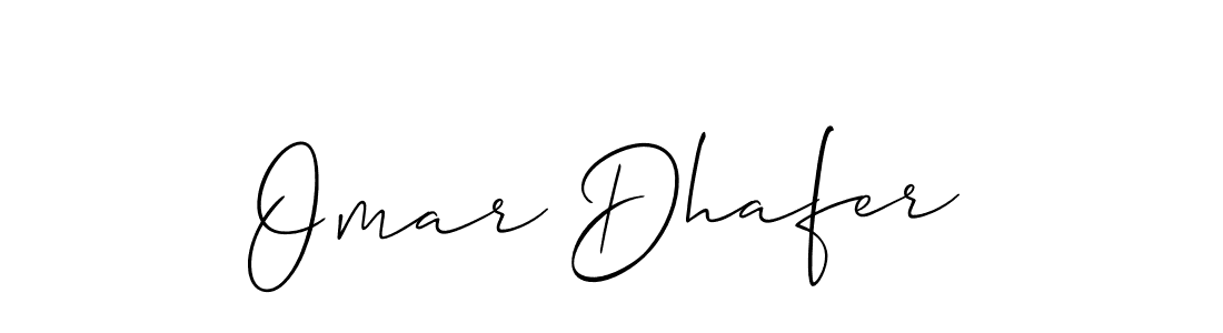 How to make Omar Dhafer name signature. Use Allison_Script style for creating short signs online. This is the latest handwritten sign. Omar Dhafer signature style 2 images and pictures png