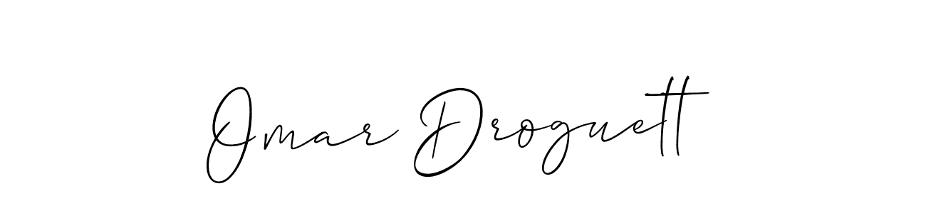 Create a beautiful signature design for name Omar Droguett. With this signature (Allison_Script) fonts, you can make a handwritten signature for free. Omar Droguett signature style 2 images and pictures png