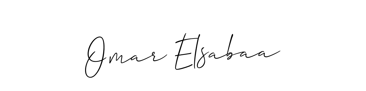 How to make Omar Elsabaa name signature. Use Allison_Script style for creating short signs online. This is the latest handwritten sign. Omar Elsabaa signature style 2 images and pictures png