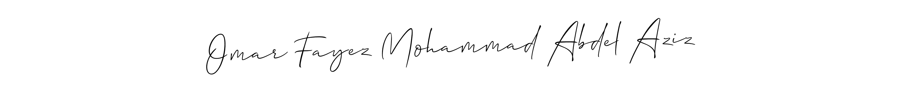 It looks lik you need a new signature style for name Omar Fayez Mohammad Abdel Aziz. Design unique handwritten (Allison_Script) signature with our free signature maker in just a few clicks. Omar Fayez Mohammad Abdel Aziz signature style 2 images and pictures png