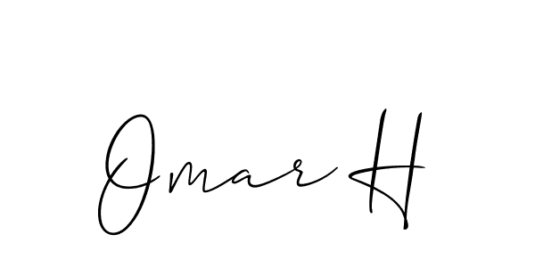 Also You can easily find your signature by using the search form. We will create Omar H name handwritten signature images for you free of cost using Allison_Script sign style. Omar H signature style 2 images and pictures png