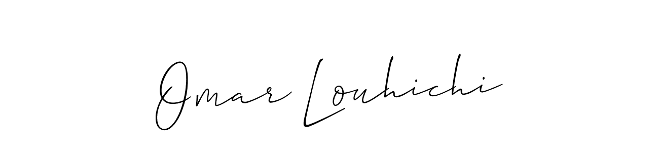 This is the best signature style for the Omar Louhichi name. Also you like these signature font (Allison_Script). Mix name signature. Omar Louhichi signature style 2 images and pictures png