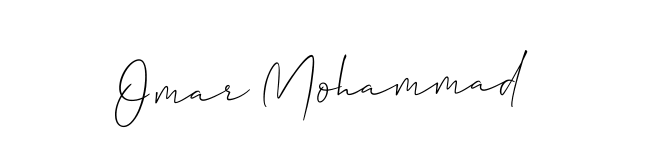 How to make Omar Mohammad name signature. Use Allison_Script style for creating short signs online. This is the latest handwritten sign. Omar Mohammad signature style 2 images and pictures png