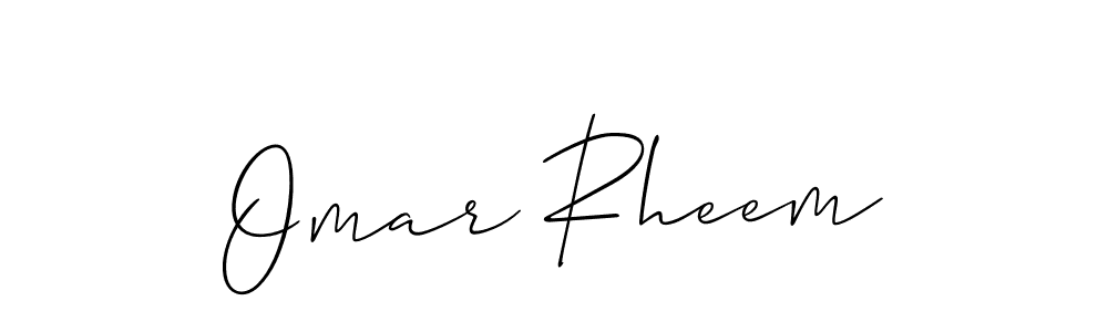 Also we have Omar Rheem name is the best signature style. Create professional handwritten signature collection using Allison_Script autograph style. Omar Rheem signature style 2 images and pictures png