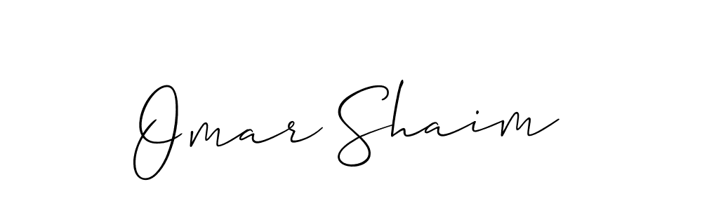 Make a beautiful signature design for name Omar Shaim. With this signature (Allison_Script) style, you can create a handwritten signature for free. Omar Shaim signature style 2 images and pictures png