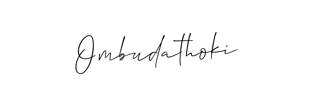 Use a signature maker to create a handwritten signature online. With this signature software, you can design (Allison_Script) your own signature for name Ombudathoki. Ombudathoki signature style 2 images and pictures png