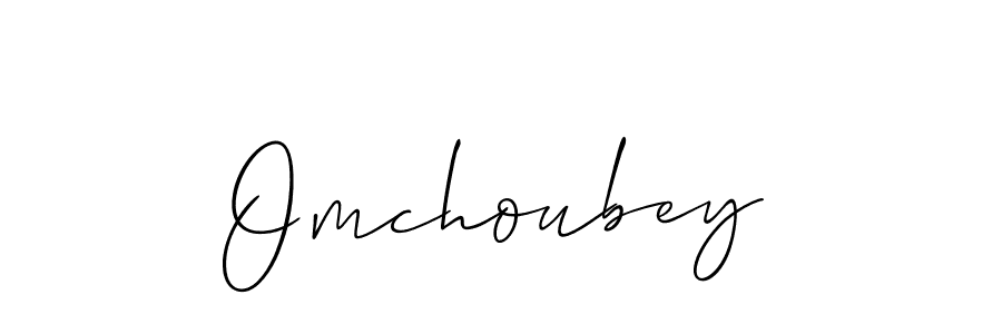 How to make Omchoubey signature? Allison_Script is a professional autograph style. Create handwritten signature for Omchoubey name. Omchoubey signature style 2 images and pictures png