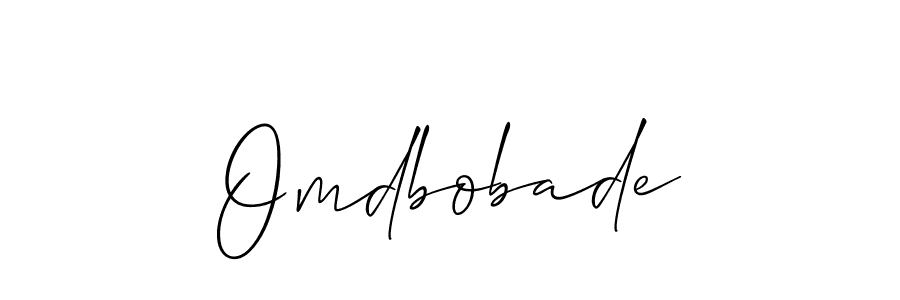 The best way (Allison_Script) to make a short signature is to pick only two or three words in your name. The name Omdbobade include a total of six letters. For converting this name. Omdbobade signature style 2 images and pictures png