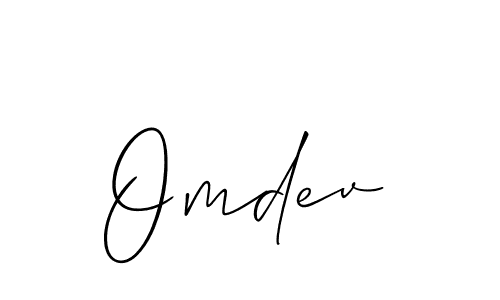 Make a beautiful signature design for name Omdev. With this signature (Allison_Script) style, you can create a handwritten signature for free. Omdev signature style 2 images and pictures png