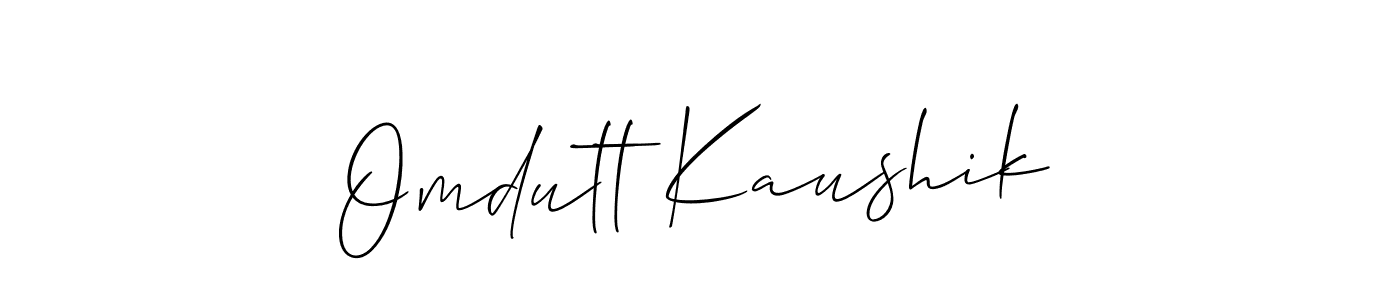 How to make Omdutt Kaushik name signature. Use Allison_Script style for creating short signs online. This is the latest handwritten sign. Omdutt Kaushik signature style 2 images and pictures png