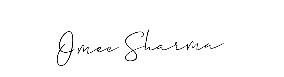 How to Draw Omee Sharma signature style? Allison_Script is a latest design signature styles for name Omee Sharma. Omee Sharma signature style 2 images and pictures png