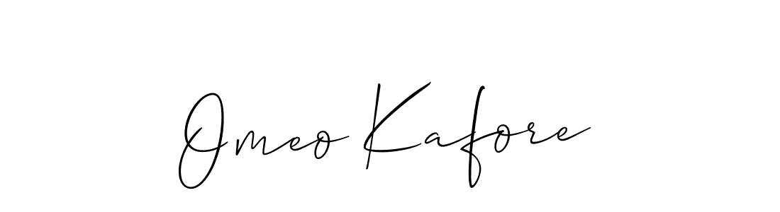 Make a short Omeo Kafore signature style. Manage your documents anywhere anytime using Allison_Script. Create and add eSignatures, submit forms, share and send files easily. Omeo Kafore signature style 2 images and pictures png