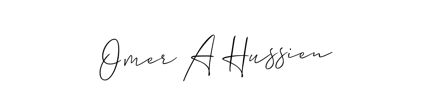 You should practise on your own different ways (Allison_Script) to write your name (Omer A Hussien) in signature. don't let someone else do it for you. Omer A Hussien signature style 2 images and pictures png